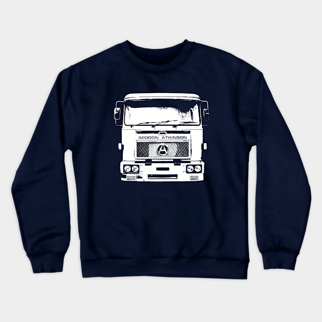 Seddon Atkinson 401 classic 1980s lorry outline (white) Crewneck Sweatshirt by soitwouldseem